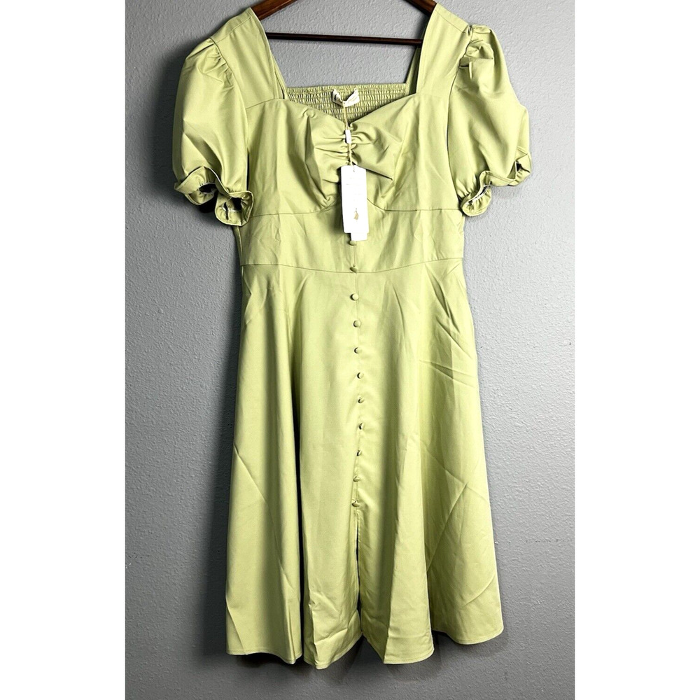 Belle Poque Women Size S/M Summer Puff Short Sleeve Cottagecore 50’s Dress Retro